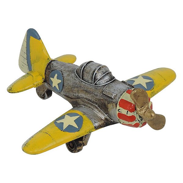 Avião Decorativo Amarelo