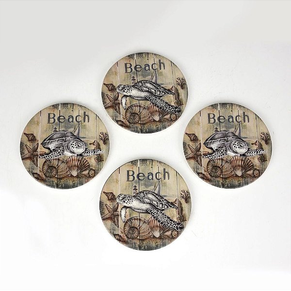 Porta Copos Beach Jogo C/4