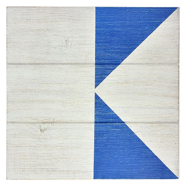 Bandeira Náutica Alfa em Madeira Azul e Branco