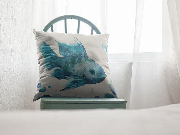 Almofada Náutica Peixe Azul 40X40