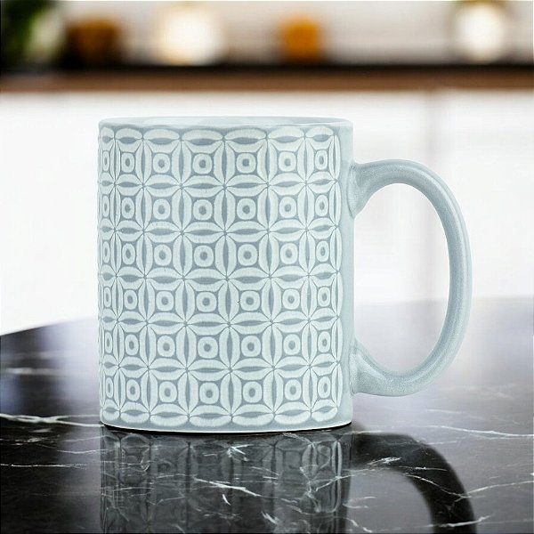Caneca Abstrato Cinza em Cerâmica 350ml