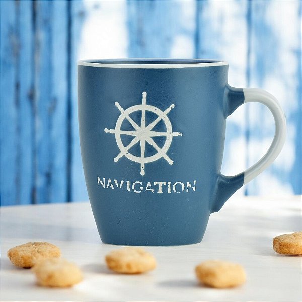 Caneca Azul Nautica Timão em Cerâmica