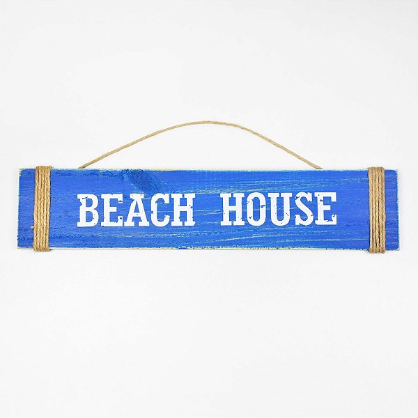 Placa Beach House Azul Escuro