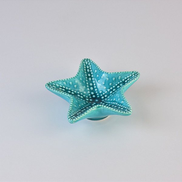 Estrela do Mar Azul Pequena em Cerâmica