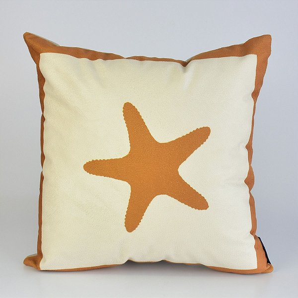 Almofada Náutica Estrela Marrom 40x40