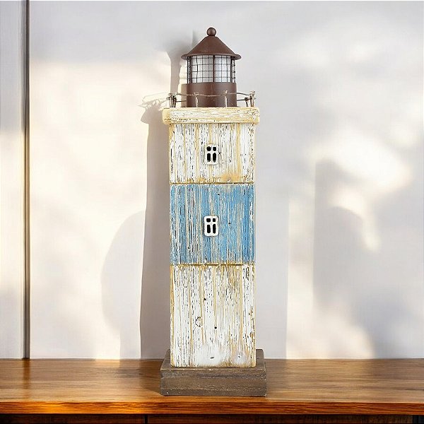 Farol Quadrado Azul com Led