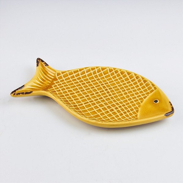 Petisqueira Peixe Amarelo em Cerâmica