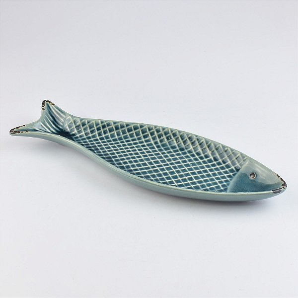 Petisqueira Peixe Azul em Cerâmica