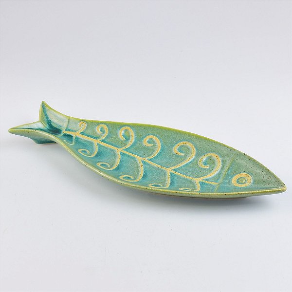 Petisqueira Peixe Aqua em Cerâmica