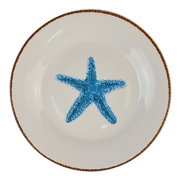 Prato de Sobremesa Náutico Estrela do Mar Azul
