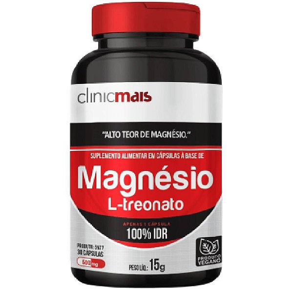 Magnésio L-Treonato 30 cápsulas - Clinicmais