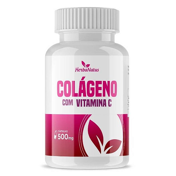 Colágeno Hidrolisado com Vitamina C 500mg 60 cápsulas - Herbanatus