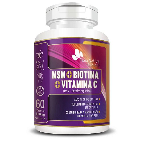 MSM + Biotina + Vitamina C 60 cápsulas - Flora Nativa