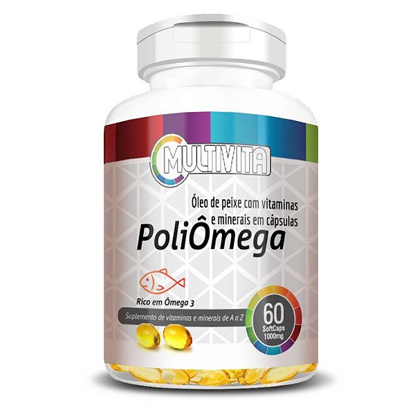 Poliomega (Ômega 3 com Vitaminas) 1000 mg 60 cápsulas - Flora Nativa