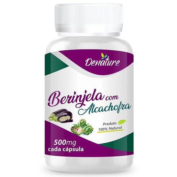 Berinjela Com Alcachofra 500mg 100 cápsulas - Denature - Distribuidora ...