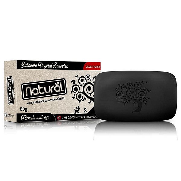 Sabonete Vegetal com Carvão Ativado 80g - Orgânico Natural