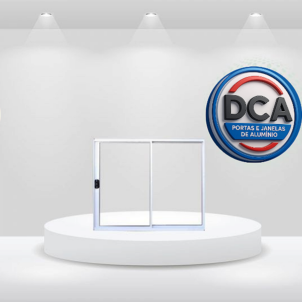 Vitrô de correr 2 folhas com ou sem grade - Aluminio branco