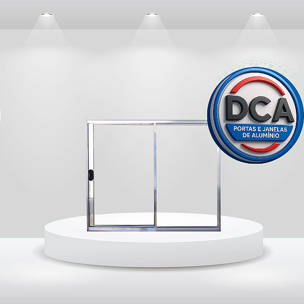 Vitrô de correr 2 folhas com ou sem grade - Alumínio Brilhante