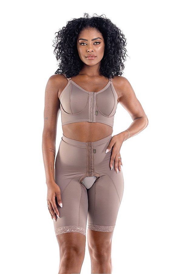 Cinta Cintura Baixa, Short e Fecho Frontal - Linha Premium Biobela