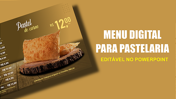 Tabela Digital para Pastelaria - Pastel de Feira