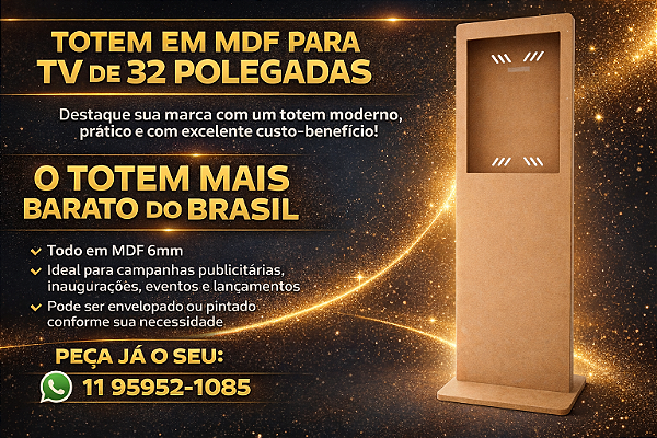 Totem Gabine em MDF para TV TV 32