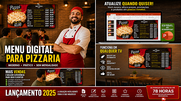 Menu Digital para Pizzaria Sem Mensalidade e Sem Ponto de Internet