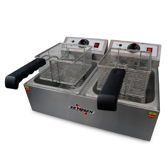 FED-20-N-FRITADEIRA ELETRICA SKYMSEN 2 CUBA DE 5,5L CADA INOX 3300W
