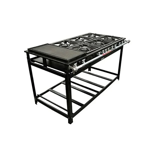 FOGAO 6 BOCAS COLOMBO BAIXA PRESSAO A GAS 3QS/3QD 30X30 C/ CHAPA P7