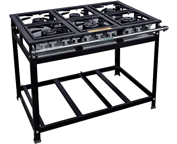 FOGAO 6 BOCAS CRISTAL AÇO BAIXA PRESSAO 03QS / 03QD 30X30 STANDARD P7
