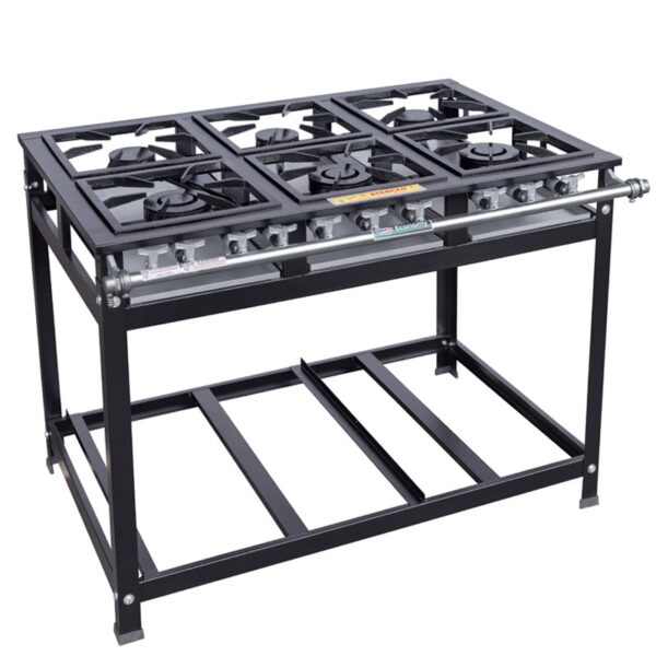 FOGAO 6 BOCAS CRISTAL AÇO BAIXA PRESSAO 40X40 6QD MASTER P9