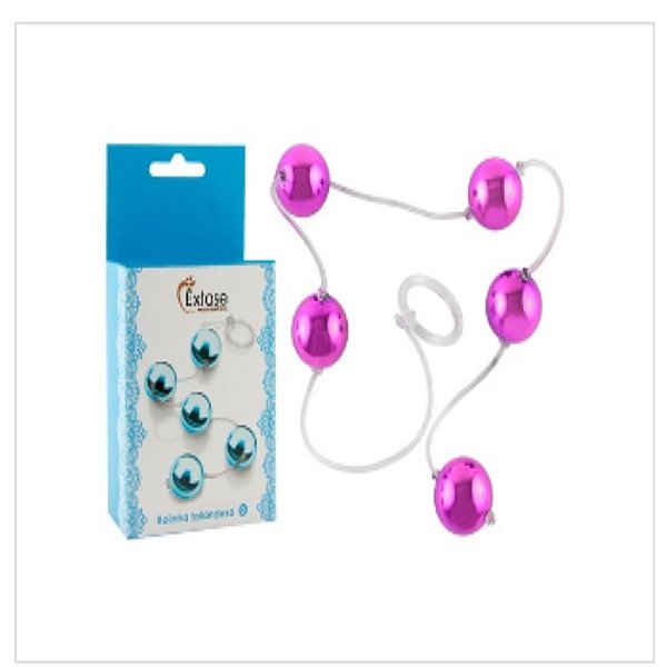 BOLINHA TAILANDESA METALIZADA TAMANHO G (2 cm de diâmetro) - Êxtase- COR PINK