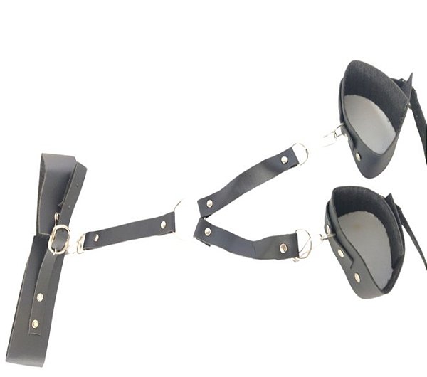 COLEIRA COM ALGEMA EM COURO  PRETA  - Hot Brasil