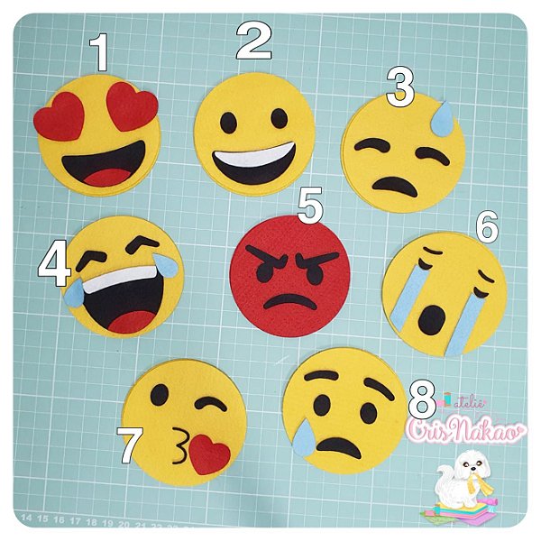 Recortes em Feltro - Emojis (emoções)