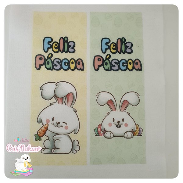 Feltro Estampado - Porta Bis ou Barra - Feliz Páscoa modelos 1