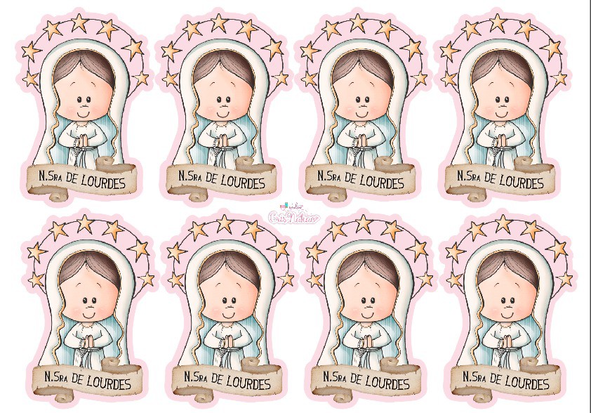 Feltro Estampado - Santinhos cute - Nossa Senhora de Lourdes