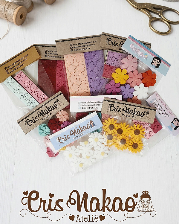 Combo recortes em feltro - Flores diversos tamanhos e modelos 500unidades