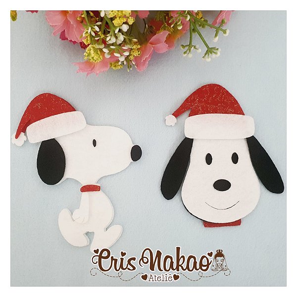 Recorte em Feltro - Snoopy de Natal - Unidade