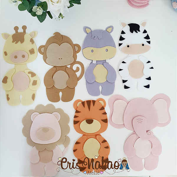 Recortes em Feltro - Corpinho Safari pocket EM PÉ Candy - 20 cm - unitário