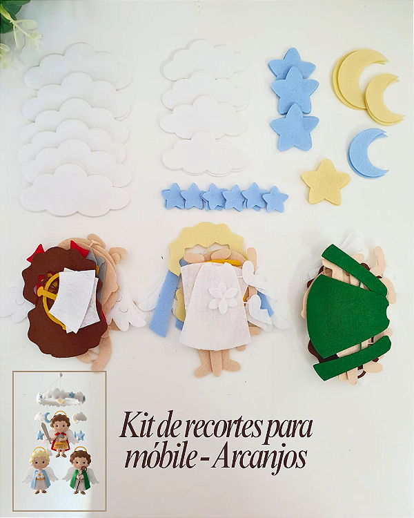 Recortes em Feltro - Kit para Móbile Arcanjos