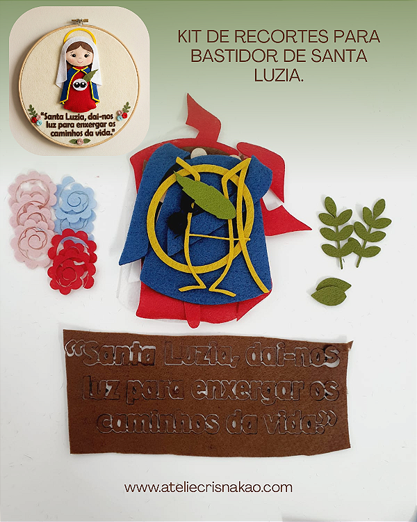 Recortes em feltro - Kit para Bastidor de Santa Luzia
