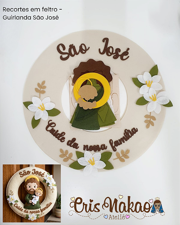 Recortes em feltro - Guirlanda São José
