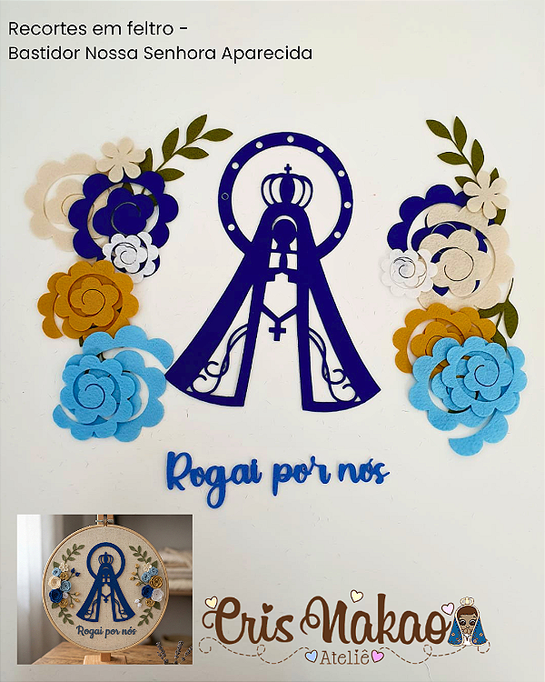 Recortes em feltro - Kit para Bastidor de Nossa Senhora Aparecida - Mod 01