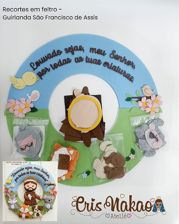 Recortes em feltro - Guirlanda São Francisco de Assis