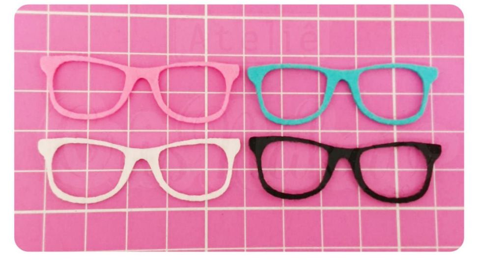 Kit Recortes em Feltro  Óculos Tradicional 10 cm - 6 un