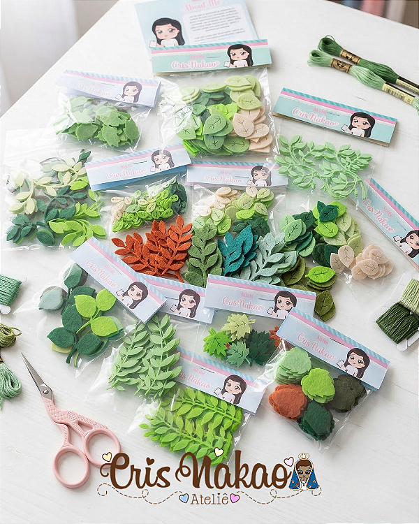 Recortes em feltro - Combo Folhas e Ramos Sortidos