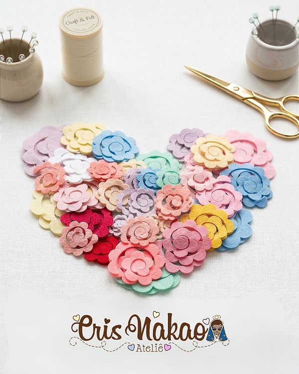 Combo de Recortes em Feltro Espirais - Diversos Tamanhos 88 unidades Sortidas