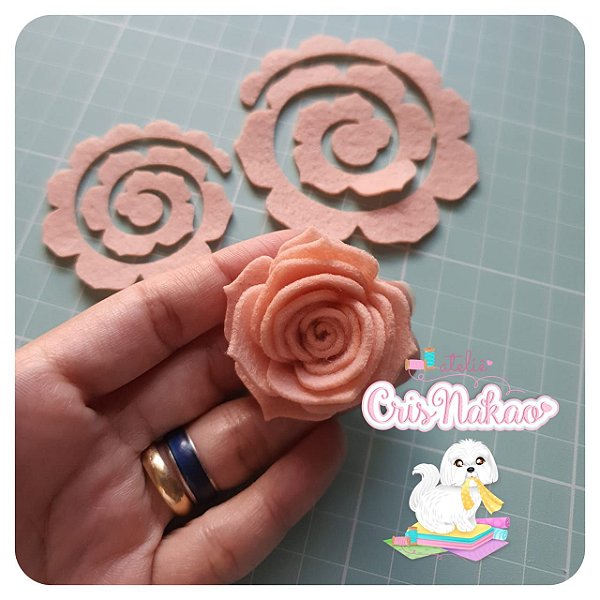 Recortes Em Feltro Espirais para Rosas 5cm - Modelo  8 (Fica Aprox 3cm) - 12un