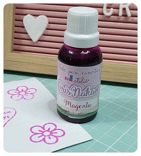 Tinta para Carimbo - Cor Magenta - 30ml