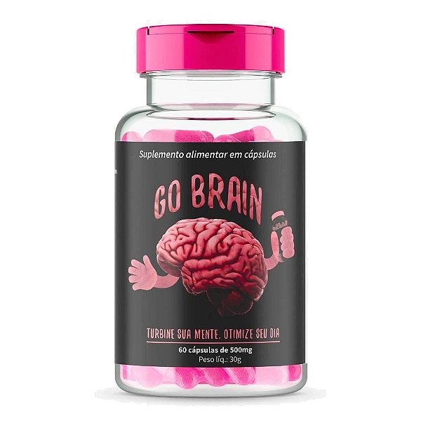 Suplemento Alimentar Go Brain Com 60 Cápsulas Pote Pink 30g