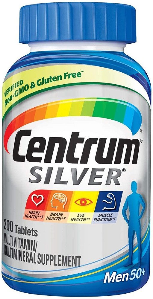 Vitamina para homens +50 anos 200 cápsulas Centrum Silver Men - By The Way  USA